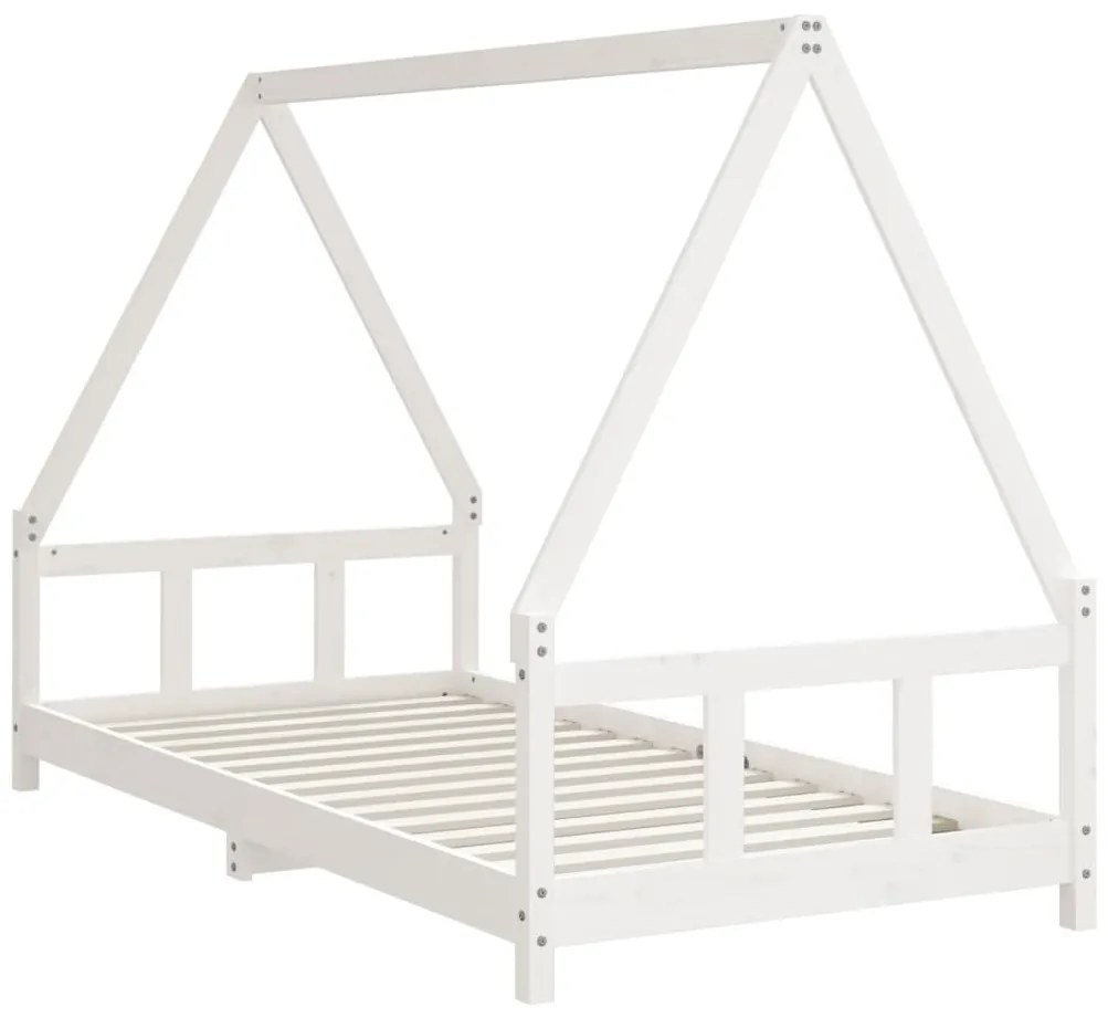 Estrutura de cama infantil 90x190 cm pinho maciço branco