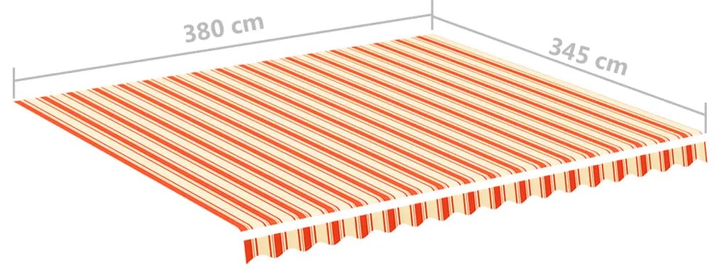 Tecido de substituição para toldo 4x3,5 m amarelo e laranja