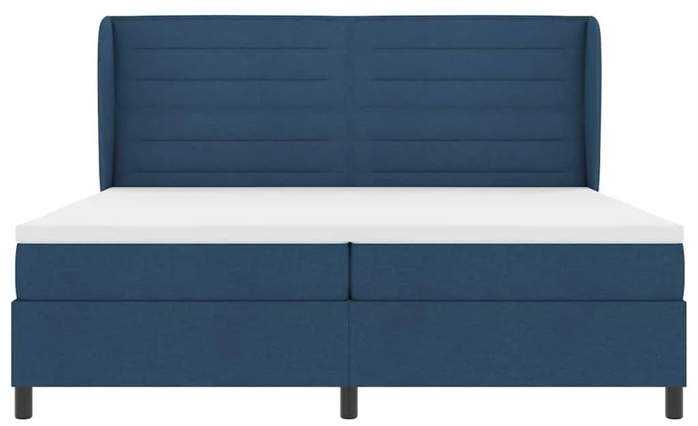 Cama Box com Colchão Azul 200x200 cm Tecido