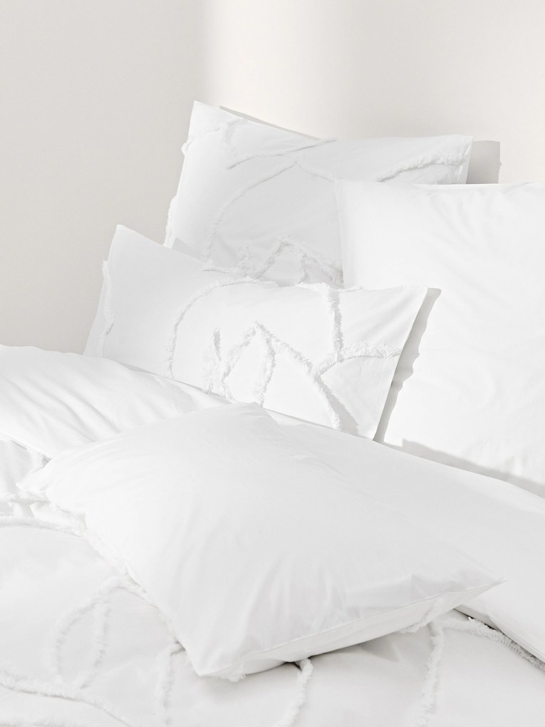 Capa de edredão em percal de algodão com acabamento acolchoado Madeline