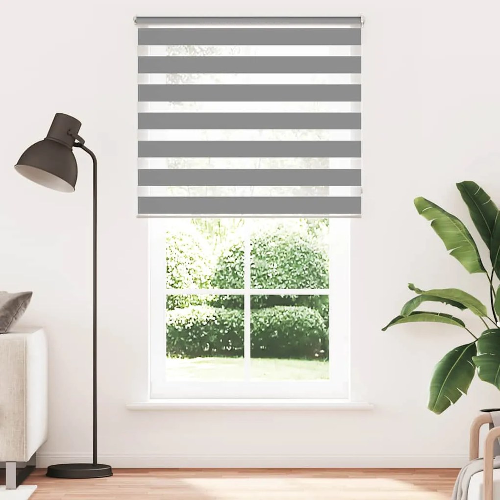 Estore de rolo 120 x 230 cm, linhas de zebra / Cinza