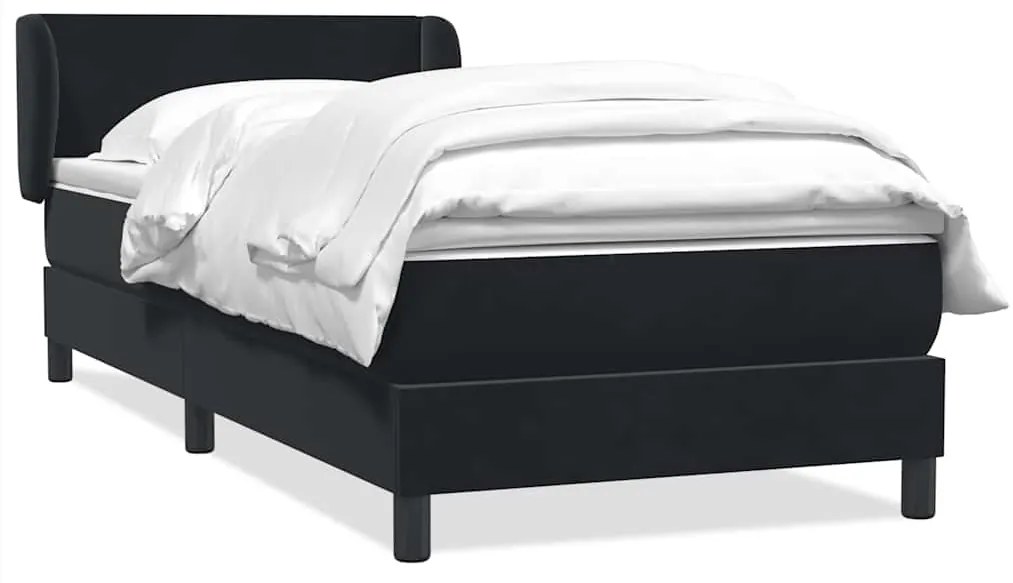 Cama box spring com colchão 90x210 cm veludo preto