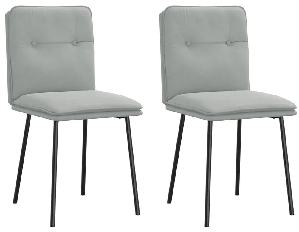 Cadeiras de jantar 2 pcs veludo cinzento-claro