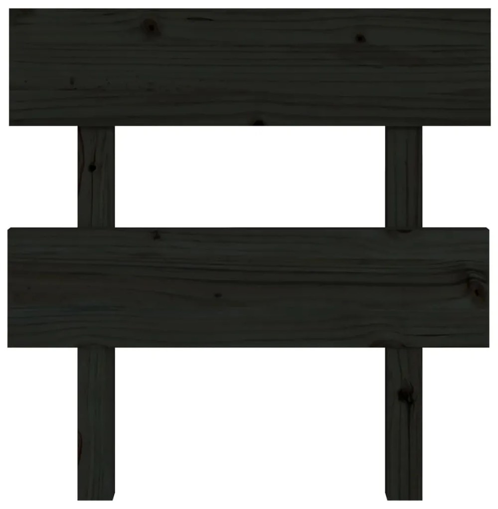 Cabeceira de cama 93,5x3x81 cm pinho maciço preto