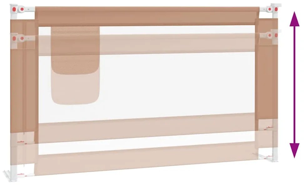 Barra segur. p/ cama infantil tecido 140x25cm cinza-acastanhado