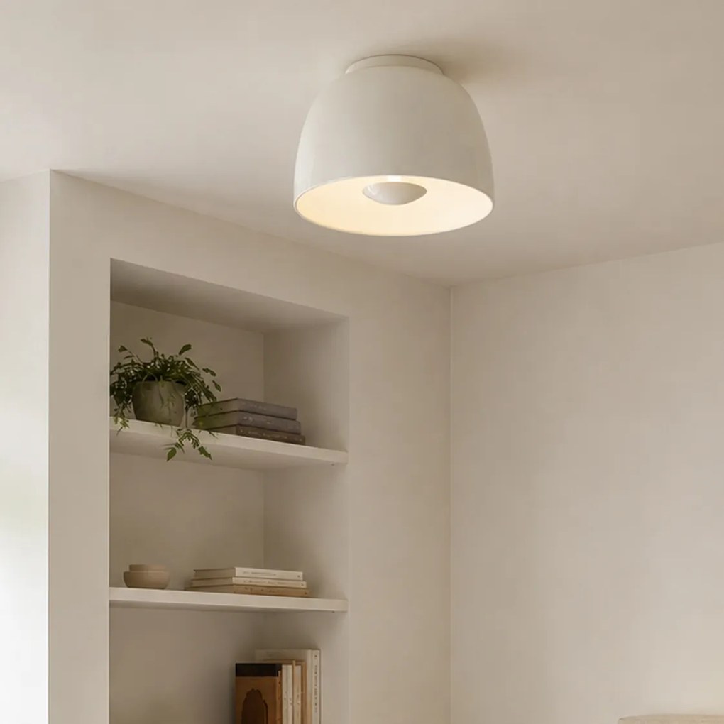 Plafon de teto retro bege com interior branco - Vera