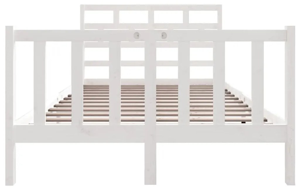 Estrutura de cama pequena casal 120x190 cm pinho maciço branco