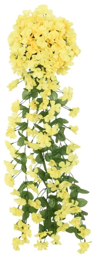 Grinaldas de flores de Natal 3 pcs 85 cm amarelo