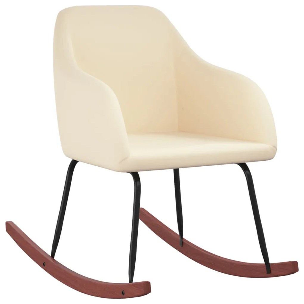 vidaXL Cadeira de baloiço veludo cor creme