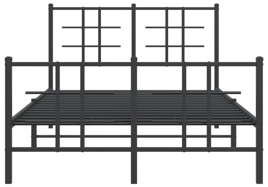 Estrutura de cama com cabeceira e pés 120x200 cm metal preto