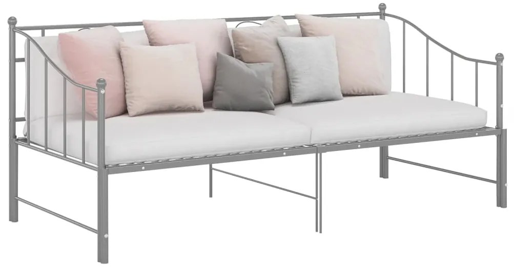 Estrutura sofá-cama de puxar 90x200 cm metal cinzento