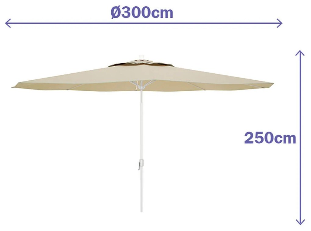 Parasol Marbueno Bege Poliéster Aço Ø 300 cm