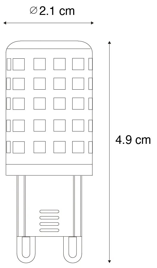 Lâmpada LED inteligente G9 regulável 2.5W 250lm 2700K-6500K