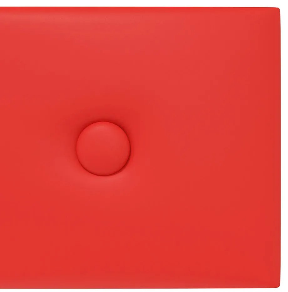 Painel parede 12pcs 60x15 cm couro artificial 1,08 m² vermelho