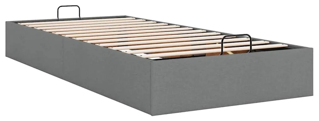Estrutura de cama otomana sem colchão 90x200 cm cinzento escuro
