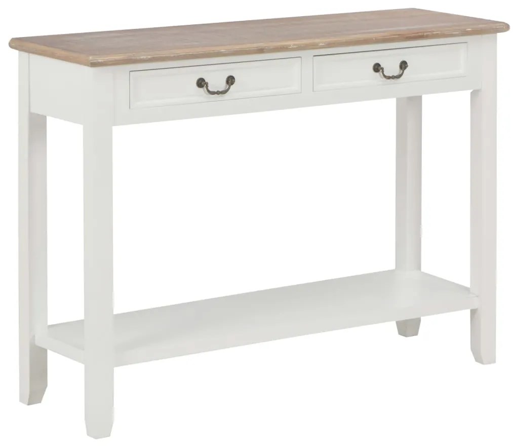 Mesa consola 110x35x80 cm madeira branco