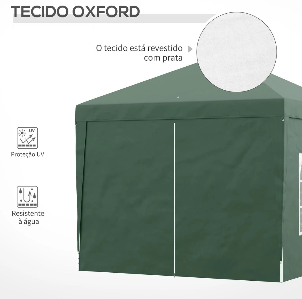 Tenda de Jardim com Paredes Laterais Amovíveis Janelas Porta com Zíper