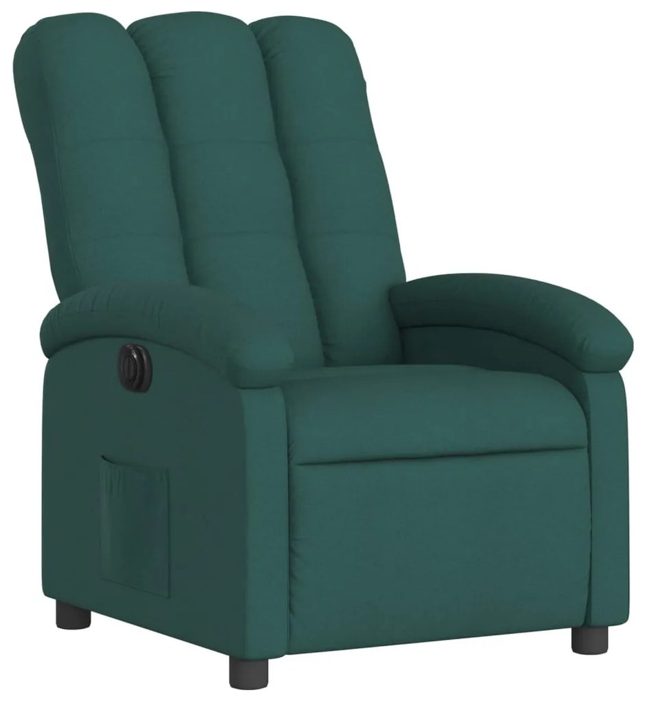 Poltrona elétrica reclinável tecido verde-escuro