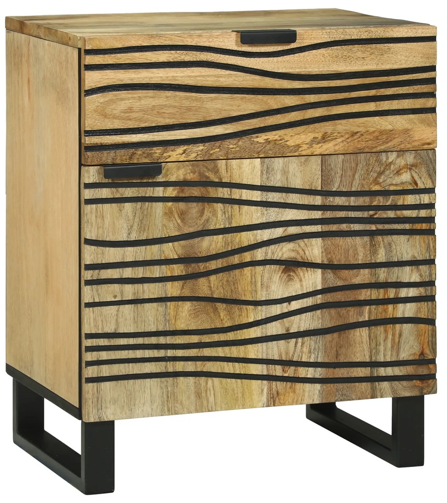 vidaXL Criado-mudo 50x33x60 cm – Madeira de Mangueira Maciça