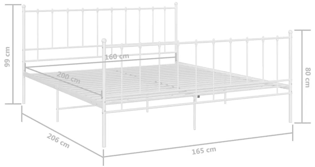 Estrutura de cama metal 160x200 cm branco