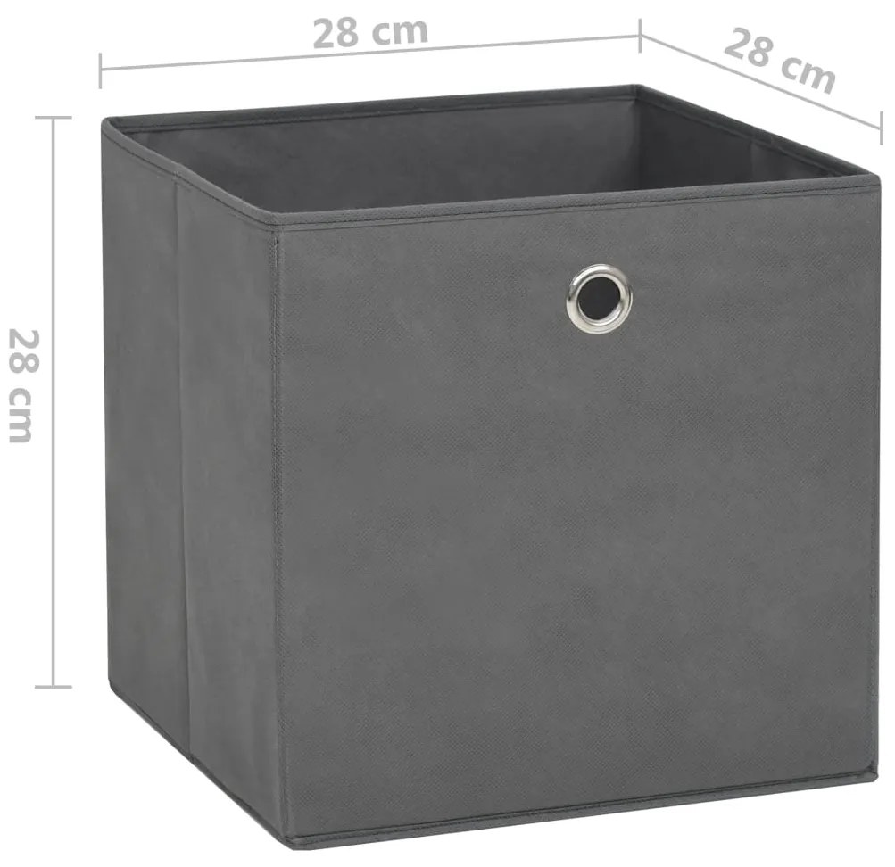 Caixas arrumação 10 pcs 28x28x28 cm tecido-não-tecido cinza