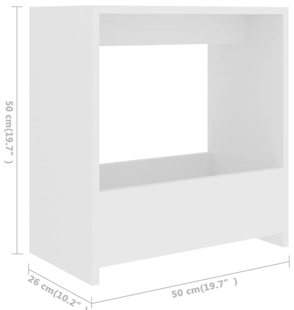 Mesa de apoio 50x26x50 cm derivados de madeira branco