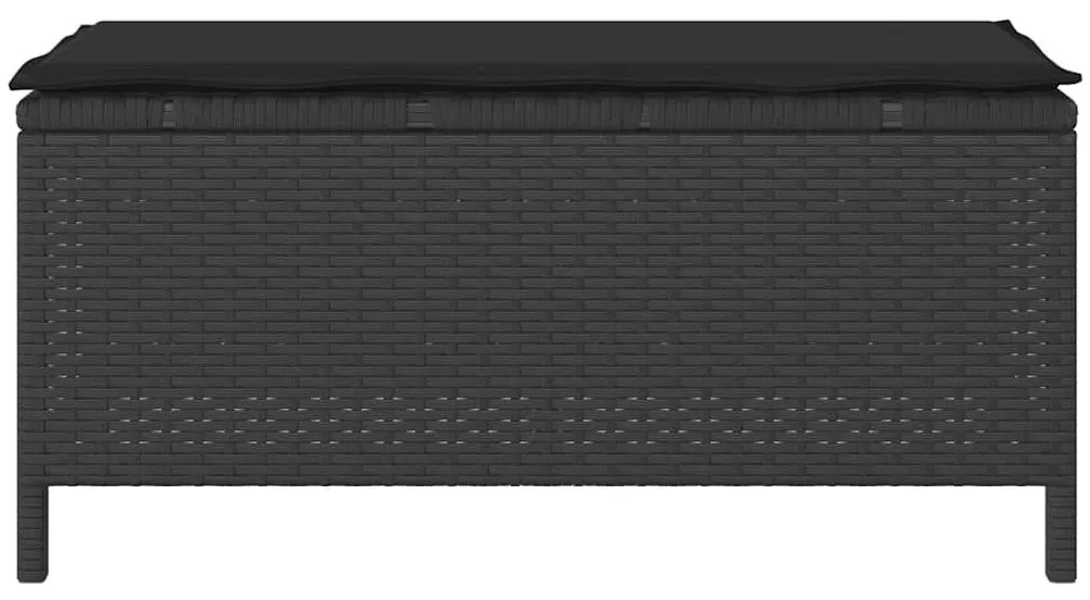 Conjunto de Jantar de Jardim com Almofadas Preto Rattan Acácia