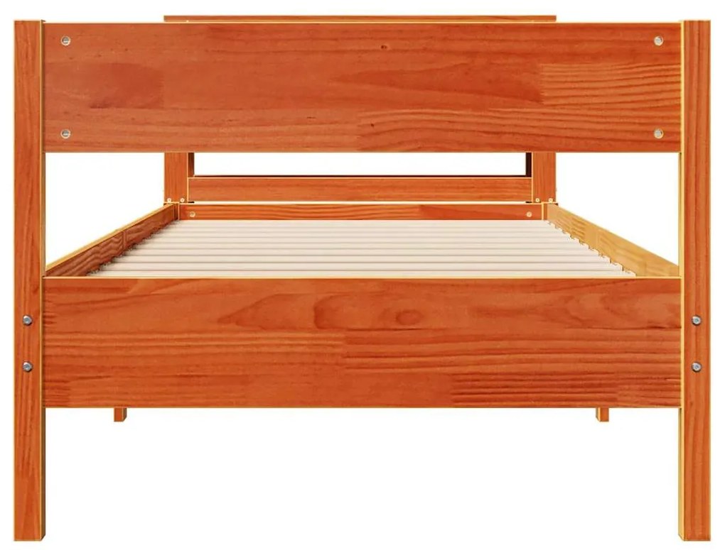Cama sem colchão 90x200 cm pinho maciço castanho-mel