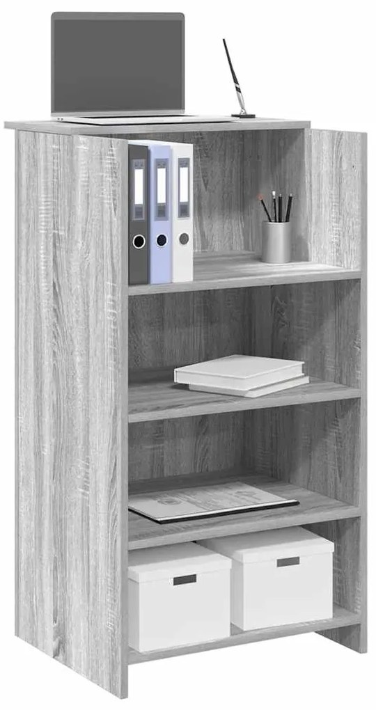 vidaXL Balcão recepção 55x50x103,5 cm deriv. madeira cinzento sonoma