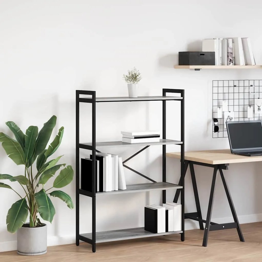 vidaXL Estante Sonoma cinzento 80 x 30 x 120 cm Madeira processada