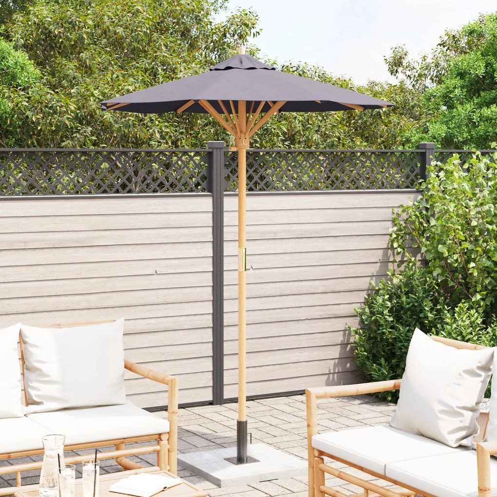 Guarda-sol de Jardim Cinza Escuro 150x210 cm Bambu