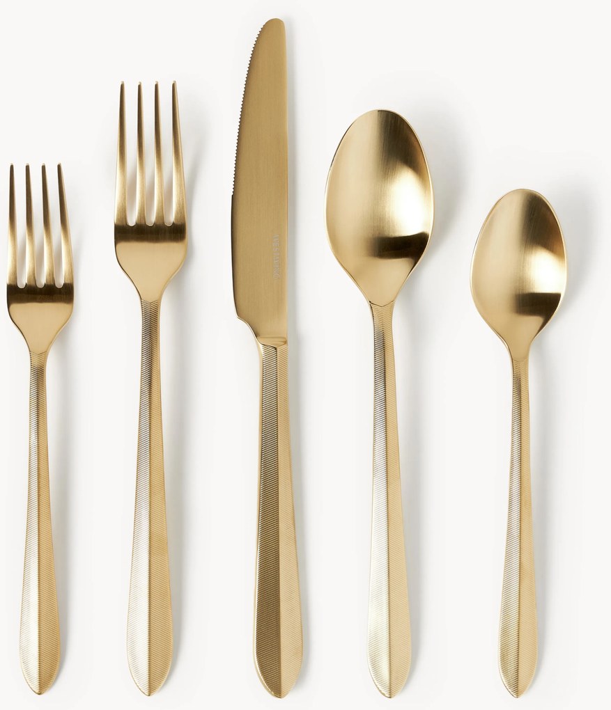 Conjunto de talheres em aço inoxidável escovado Thibaud, vários tamanhos