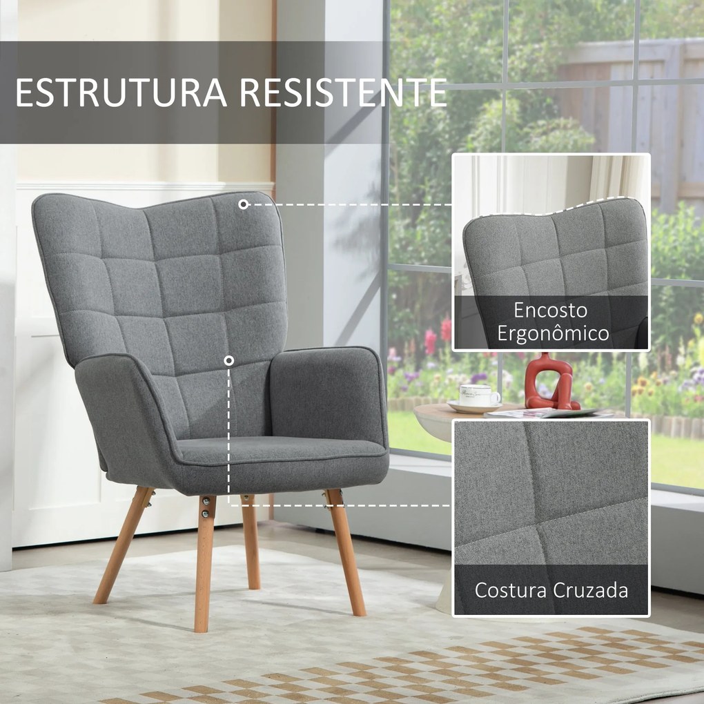 Poltrona de Sala de Estar Moderna Poltrona com Encosto Alto Apoio para
