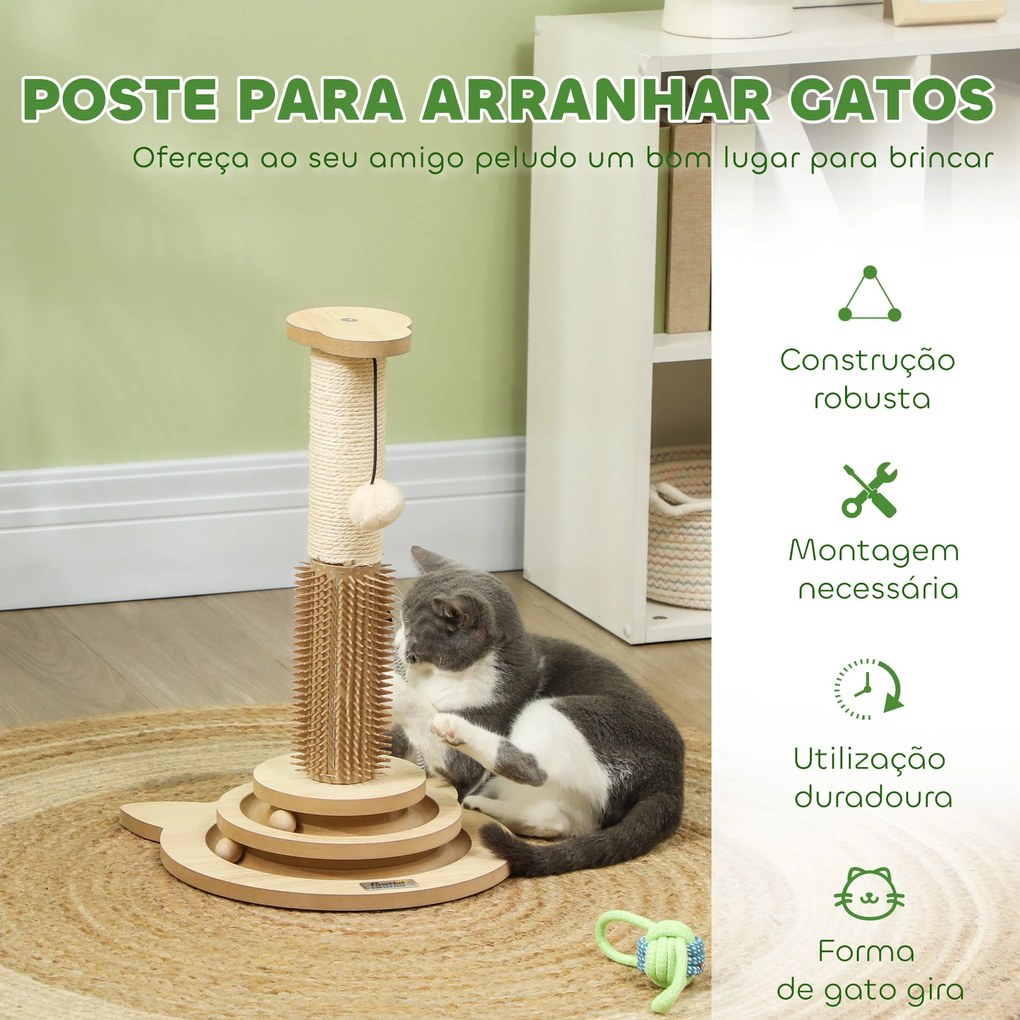 PawHut Arranhador para Gatos 49 cm Mini Arranhador para Gatos com Post