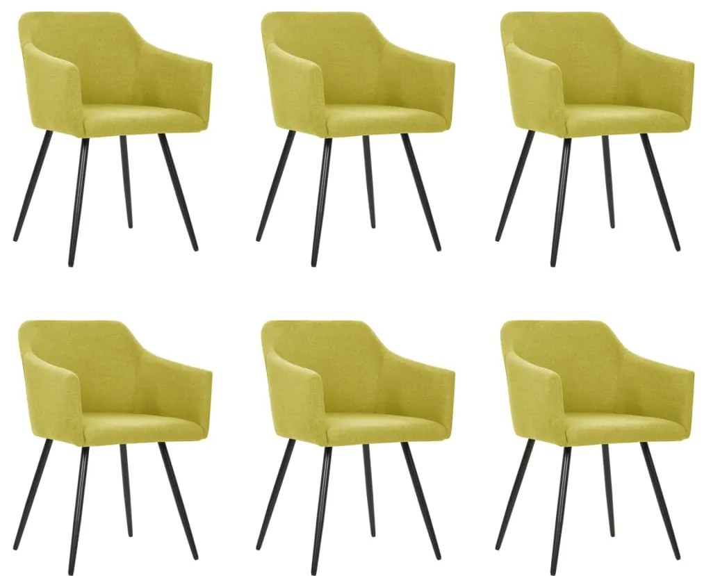 vidaXL Cadeiras de jantar 6 pcs tecido verde