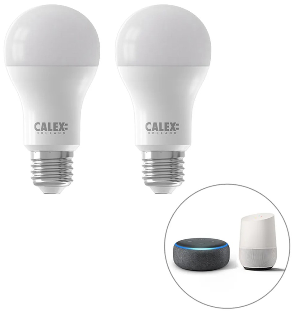 Conjunto de 2 Lâmpadas LED Inteligentes E27 Dimerizáveis A60 Fosco 8.5W 806lm 2200-4000K