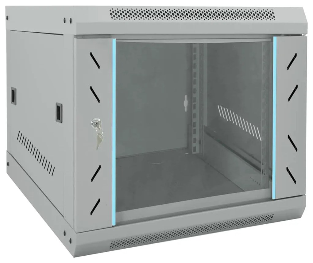 vidaXL Armário de Rede com armazenamento Cinzeto 53 x 60 x 45 cm Aço