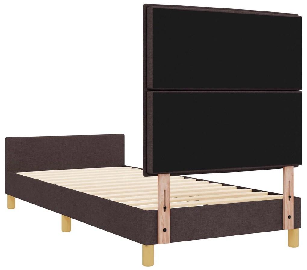 Estrutura de Cama vidaXL Castanho Escuro 90x190 cm Tecido