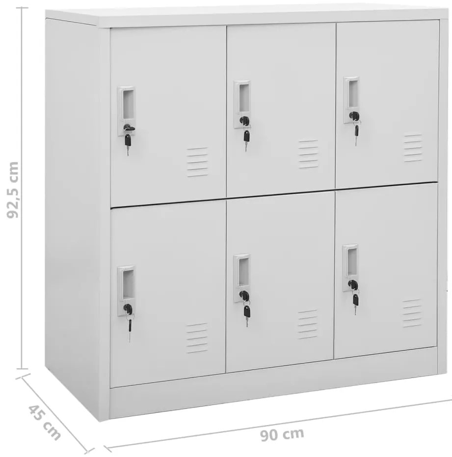 Cacifos 5 pcs 90x45x92,5 cm aço cinzento-claro