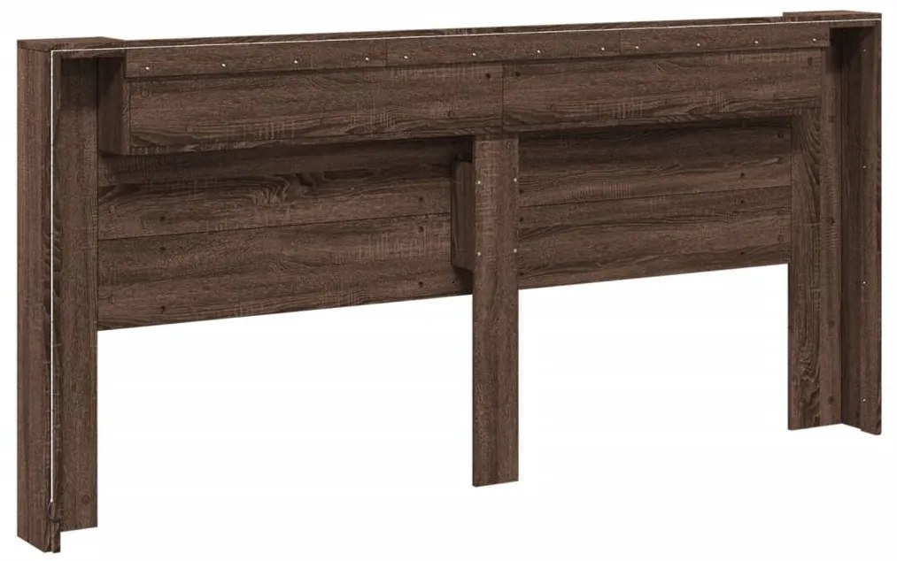 Armário cabeceira luzes LED 220x16,5x103,5 cm carvalho castanho