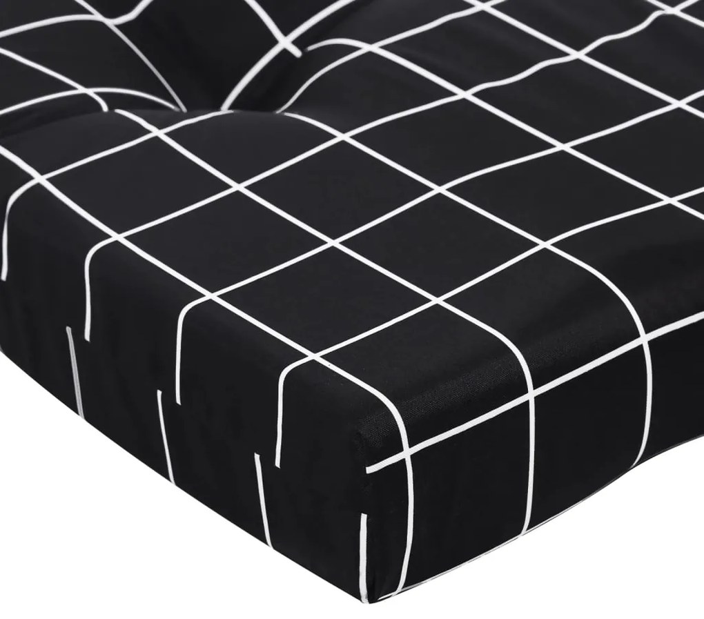 Almofadões p/ cadeira terraço 2 pcs tecido oxford xadrez preto