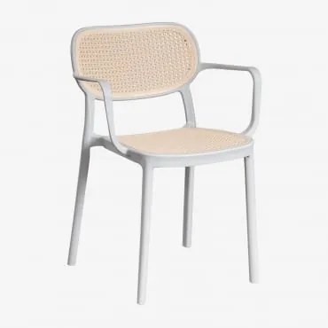 Cadeira De Jardim Empilhável Com Braços Omara Cinza Claro - Sklum