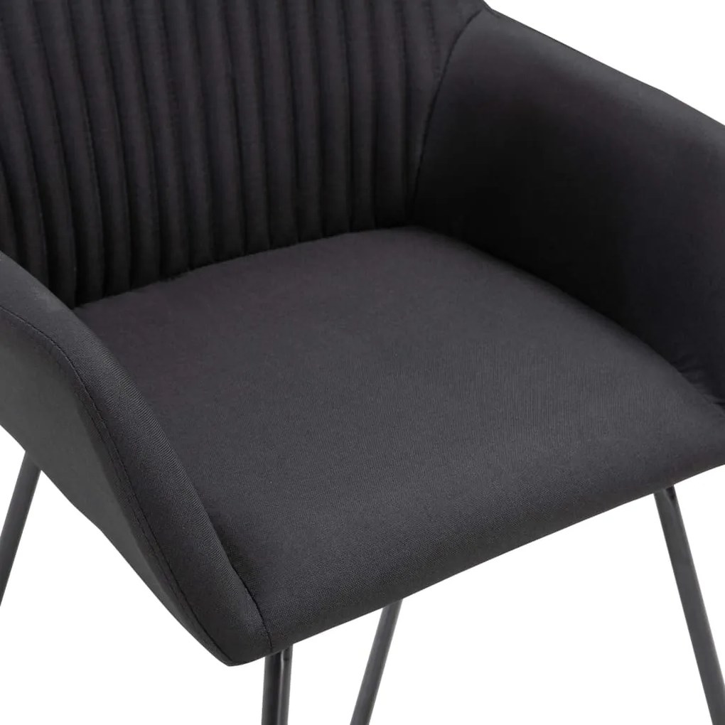 Cadeiras de jantar 2 pcs tecido preto