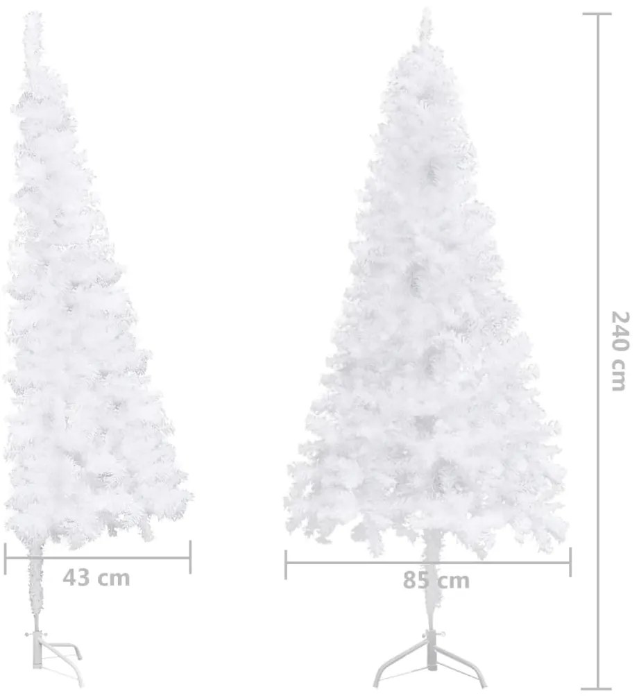 Árvore de Natal artificial de canto 240 cm PVC branco