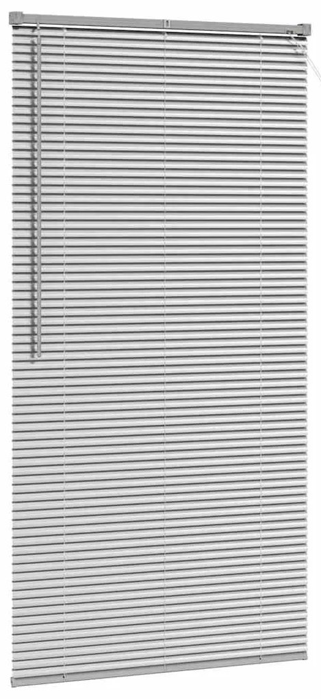 Persiana de Janela com cortinas Manual Prata 85 x 175 cm Alumínio