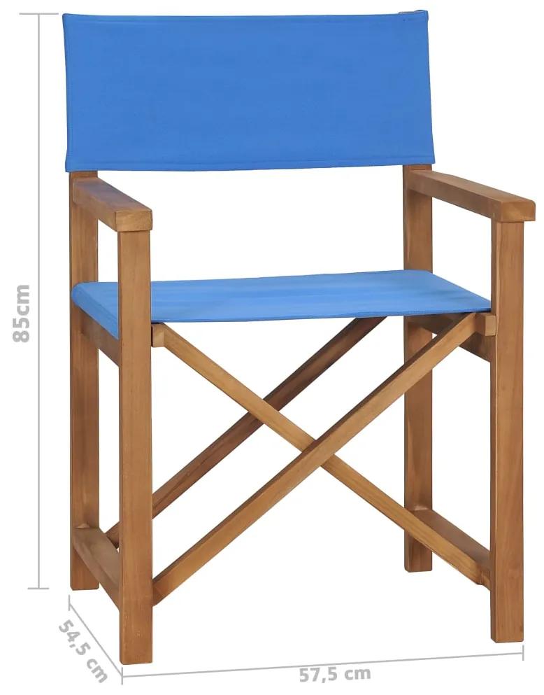 Cadeira de realizador em madeira de teca maciça azul