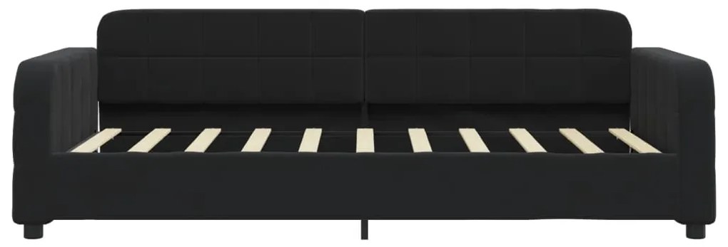 Sofá-cama com gavetão 90x190 cm veludo preto