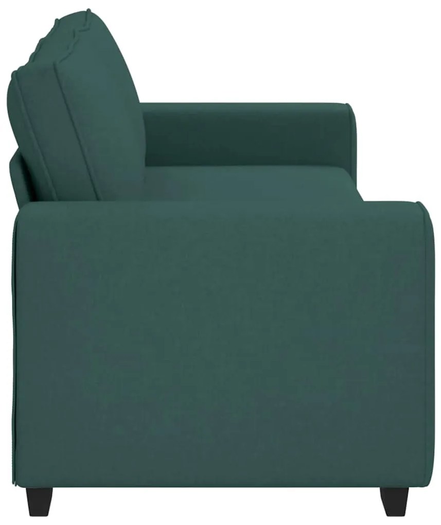 Sofá de 3 lugares 180 cm tecido verde-escuro