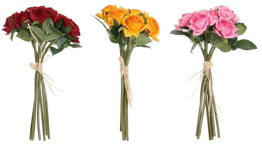 Flores Decorativas DKD Home Decor Tecido Polietileno (3 pcs) (18 x 18 x 35 cm)