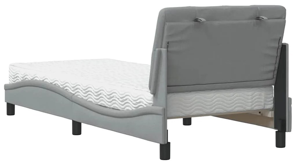 Cama com colchão 80x200 cm tecido cinzento-claro